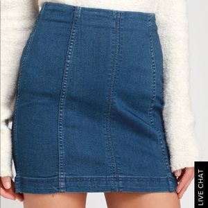 FREE PEOPLE DENIM MINI SKIRT